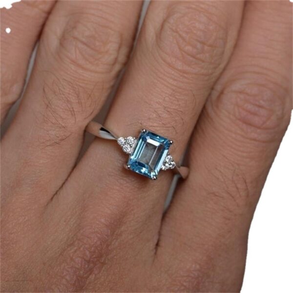 Wholesale Colorful Gemstone Square Diamond Alloy Rings
