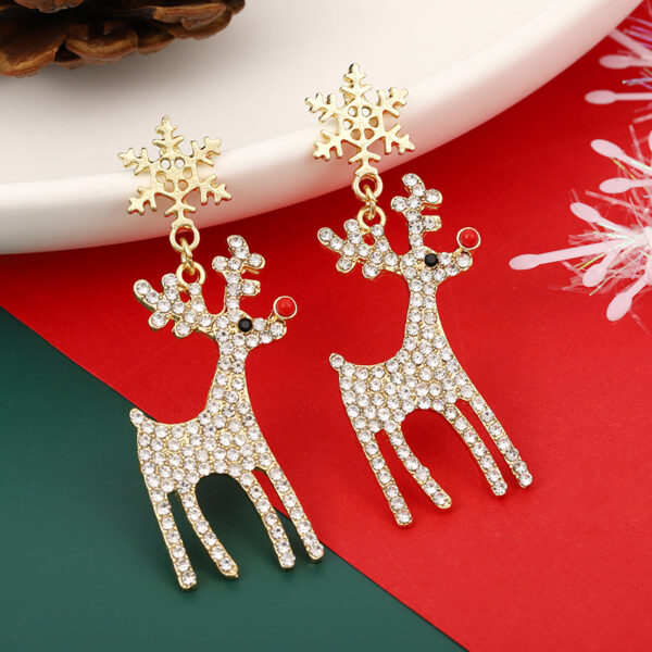 O1CN016VMdLC2EtpSiGeyRK_2206807298803-0-cib Wholesale Christmas Light Luxury Snowflake Elk Earrings