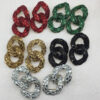 Wholesale Chain Shaped Diamond Inlaid Colored Earrings