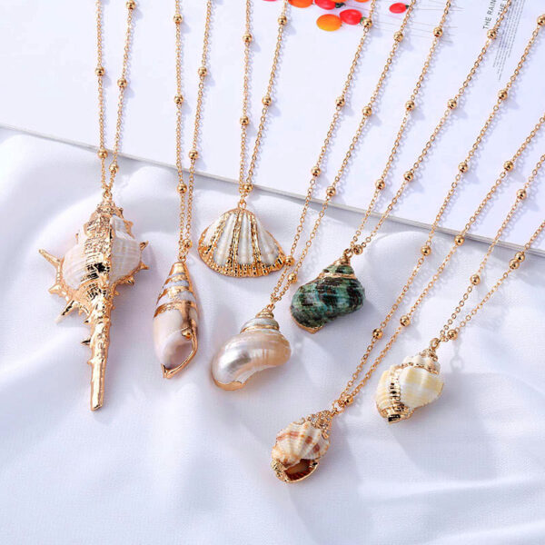 O1CN016VlChp1rfPgcjw85d_2210121435658-0-cib Wholesale Seashell Gold Plated Pendant Alloy Necklaces