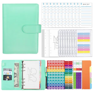 A6 / Macaron High Match-Green (Same Color Card 12 Partition Paper 1 Zipper Bag 8 Horizontal Line 4 May Plan 14 8 Labels 2 3 Multifunctional Stickers)