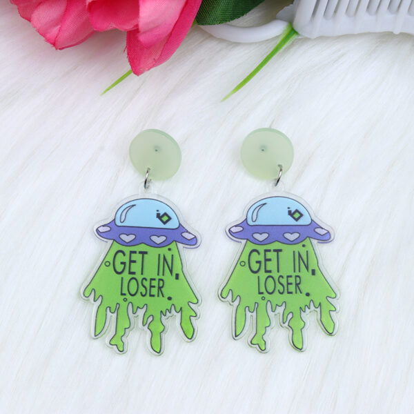 O1CN016WuIVf1T3M5OSDH1i_2677772326-0-cib Wholesale Alien Spaceship Print Earrings