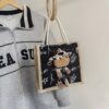 Wholesale large capacity graffiti cute calf canvas bag