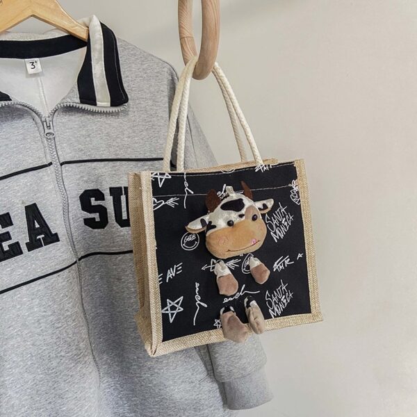 Wholesale large capacity graffiti cute calf canvas bag