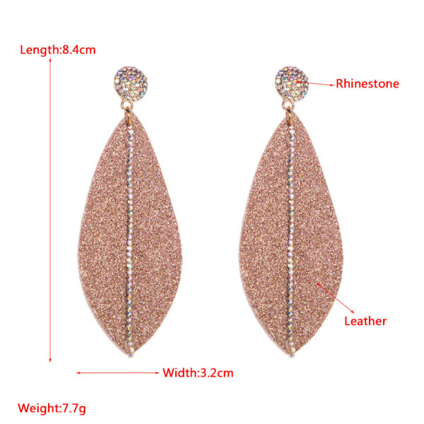 Wholesale Leather Leaf Shape Drop Earrings