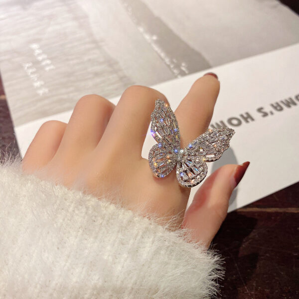 Wholesale Ring Zircon Butterfly Adjustable OLY-RS-MOXI001