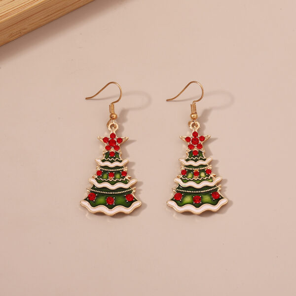 O1CN016YBwT01gFnsg4iO99_2213748334113-0-cib Wholesale Christmas Alloy Diamond Inlaid Christmas Tree Drop Oil Earrings