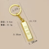 Wholesale Imitation Gold Bar Pendant Zinc Alloy Keychains