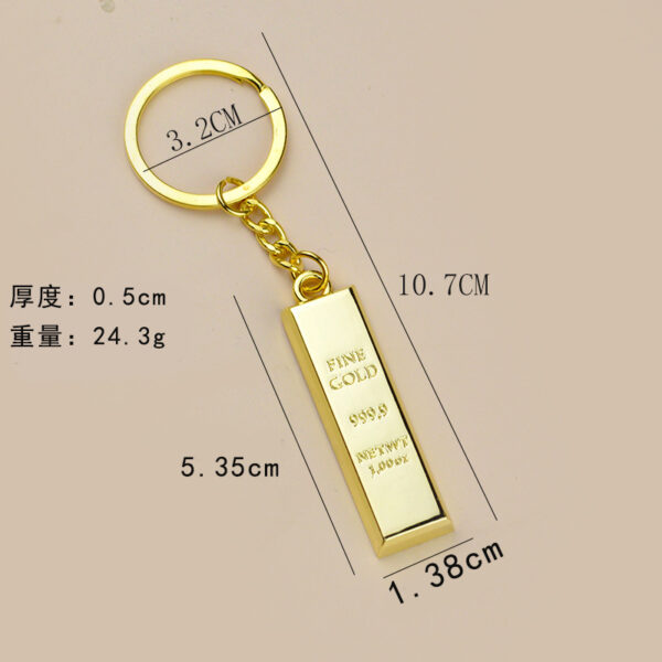 Wholesale Imitation Gold Bar Pendant Zinc Alloy Keychains