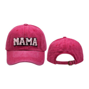 Rose Red mama-washed adult baseball cap / free size (Japanese buckle adjustable)