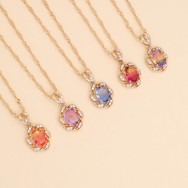 O1CN016apSW71Fe54PHP2Ct_2043160511-0-cib Wholesale Multi-color Diamond Sunflower Necklace