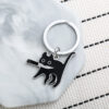 Wholesale Stainless Steel Black Cat Keychain with Knife