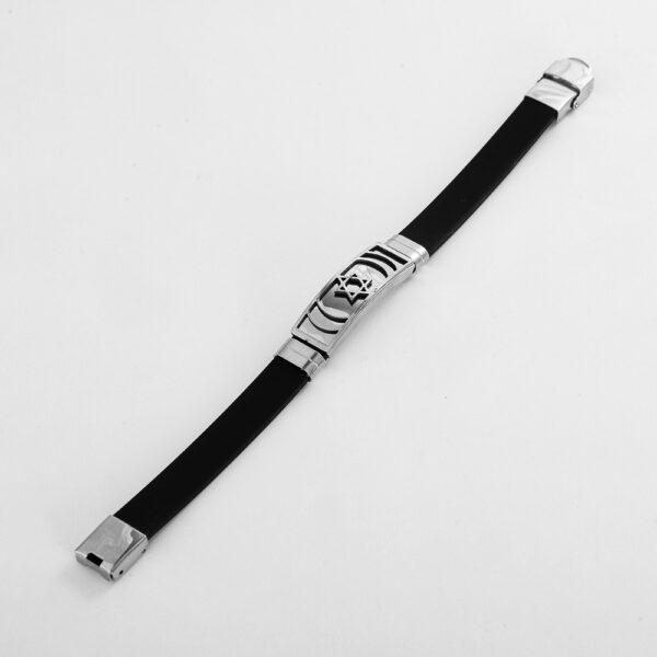 Wholesale Men's Hollow Out Titanium Steel Silicone Bracelet