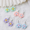 Wholesale Hot Sale Sweet Cute Little Fresh Candy Small Flower Green Flower Earrings