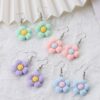 Wholesale Hot Sale Sweet Cute Little Fresh Candy Small Flower Green Flower Earrings