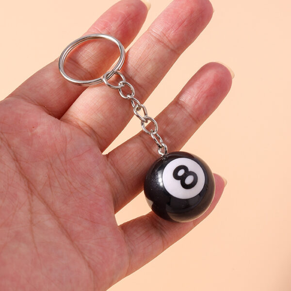 Wholesale creative simulation billiard eight pendant accessories Zinc alloy keychains