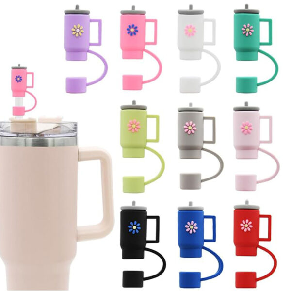 Wholesale 10mm Food Grade Soft Rubber Straw Caps, Reusable Dustproof Straw Caps