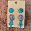Wholesale Bohemian Turquoise Alloy Earrings Three-Piece Set