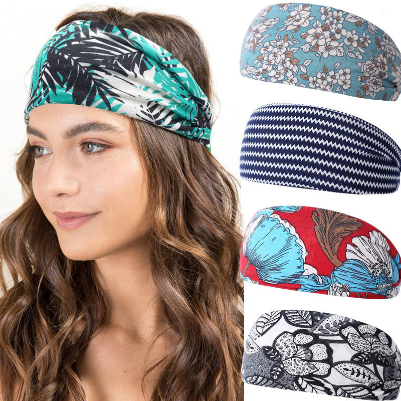 Wholesale Wide Bandana Srts Print Fabric Headband