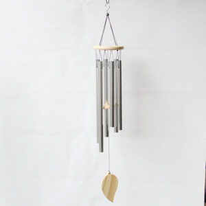 One leaf -- large silver six Tube wind chimes (WS976S)