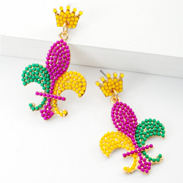 Wholesale Handmade Rice Ball Carnival  Mardi Gras Earrings