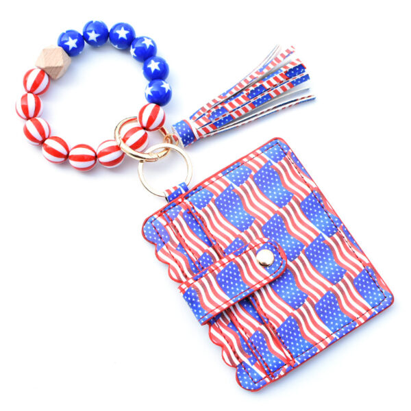 O1CN016ip5hd1N8UkvR3bWA_2508931525-0-cib Wholesale American Independence Day PU Card Holder Ladies Coin Purse Wrist Keychain