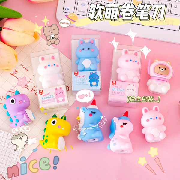 Wholesale Eraser, Portable and Cute Silicone Pencil Sharpener for Primary School Students