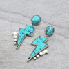 Wholesale Lightning Strike Lightning Turquoise Alloy Earrings