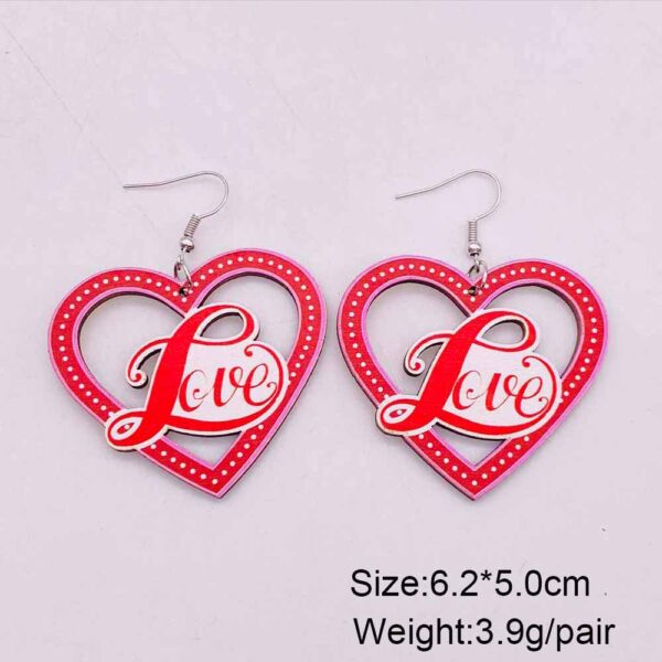 Wholesale Valentine's Day LOVE Love Wooden Earrings