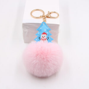 Shallow powder / Christmas tree fur ball pendant