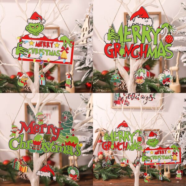 Wholesale Christmas Supplies Greenwich Christmas Merry Signboard Wooden Pendant Decoration