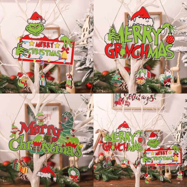 Wholesale Christmas Supplies Greenwich Christmas Merry Signboard Wooden Pendant Decoration