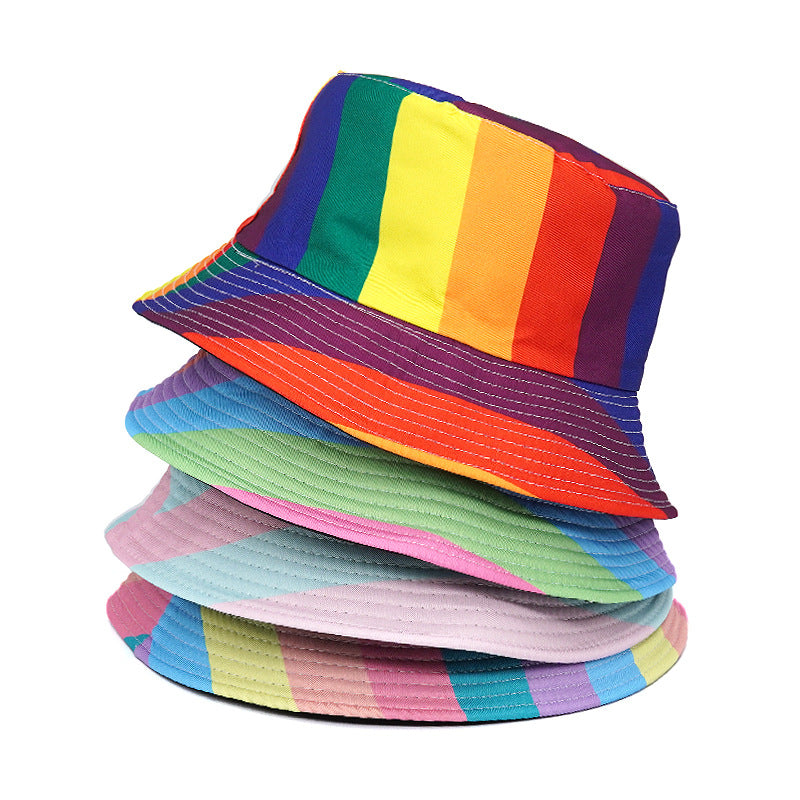 Wholesale lyester New Rainbow Bucket Hat