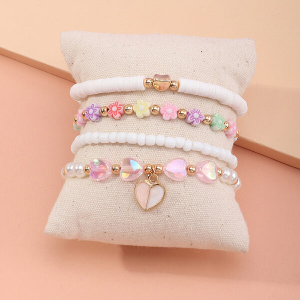 O1CN016lv9Wi1aoFsuLW4WS_4209183376-0-cib Wholesale Heart Flower Pearl Children Bracelet Set of 4 Baby Supplies