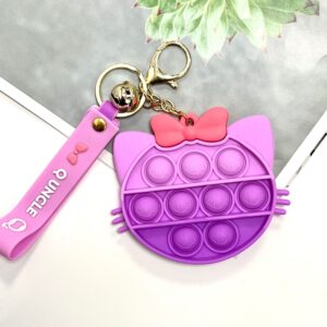 Cat gradient purple decompression keychain