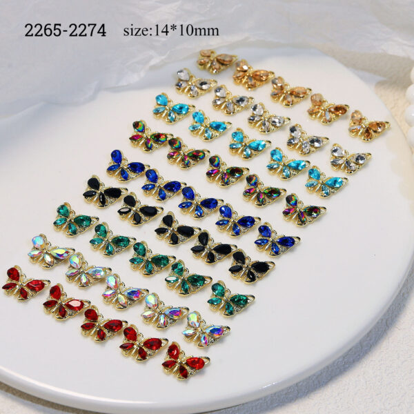 Wholesale Crystal Butterfly Zircon Resin Nail Stickers Accessories