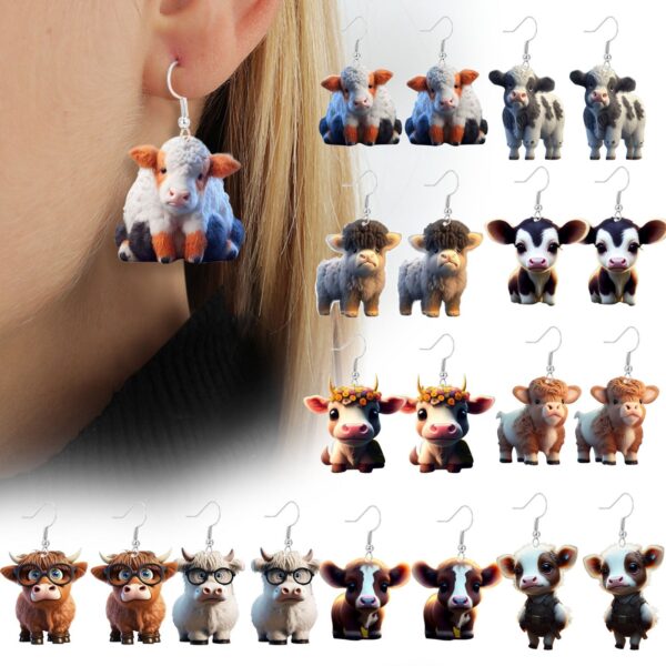 Wholesale plateau cow earrings creative yak acrylic earrings