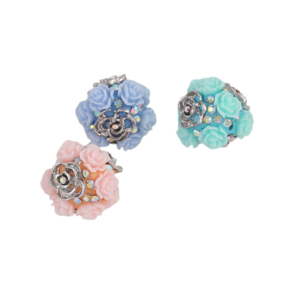 Wholesale Alloy Rose Soft Ceramic Drill Balls with Straight Hole Beads