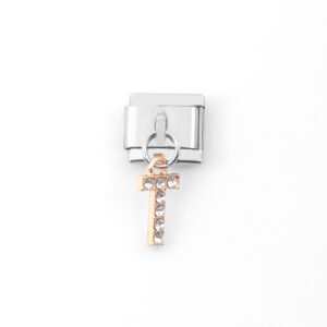 0761-Zircon Gold Plated Letter T