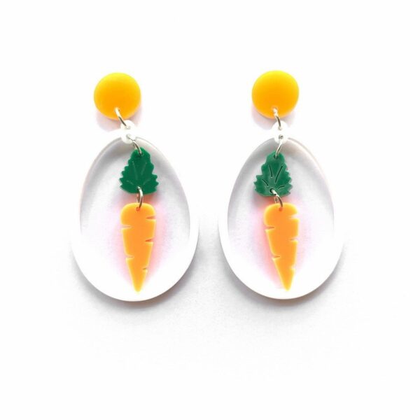 Wholesale Jewelry Easter Carrot Bunny Acrylic Earrings