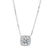 Wholesale Diamond Inlaid Square Sterling Silver Necklaces