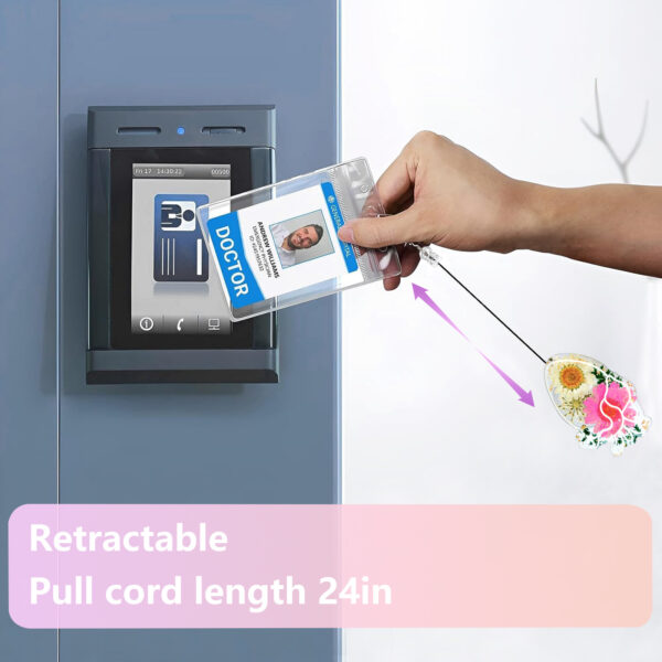 Wholesale Dried Daisy Acrylic Crocodile Clip Badge Scroll Extendable Keychain