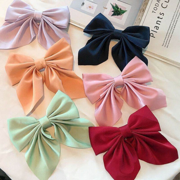 O1CN016rU5Bb1wtgEO4kn9U__2215496206366-0-cib Wholesale Solid Color Fabric Sweet Bow Hair Clip