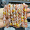 Wholesale Natural Red Yellow Gum Flower Bracelet
