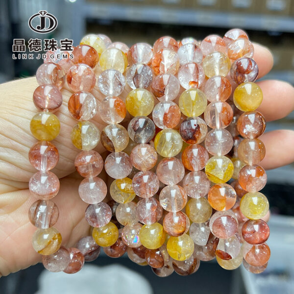 Wholesale Natural Red Yellow Gum Flower Bracelet
