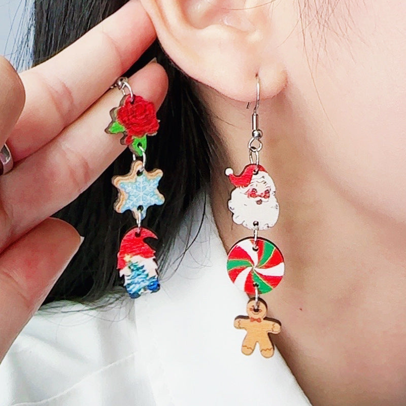 Wholesale Christmas Elk Snowflake Earrings