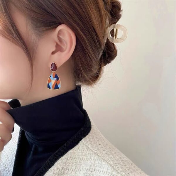 Wholesale Contrast Color Oil Drop Earrings