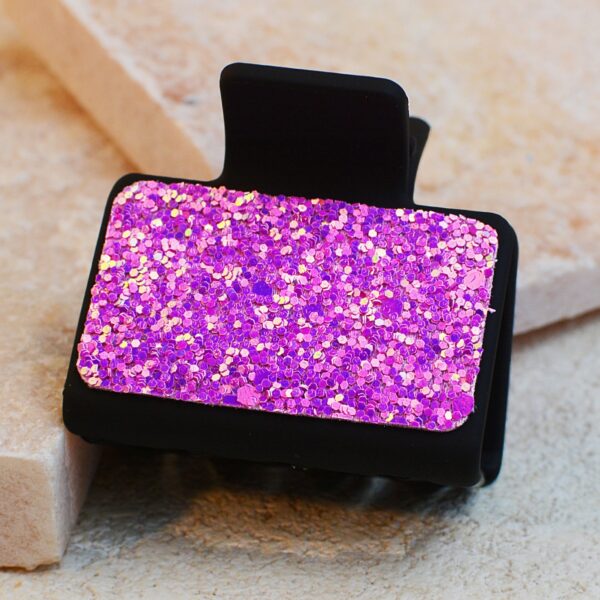 Wholesale Gretel Sequin PU Leather Hair Clip Shark Clip