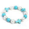 Wholesale Pearl Cross Turquoise Punk Bracelet