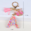Wholesale Sequin Snowflake Letter Resin Keychains